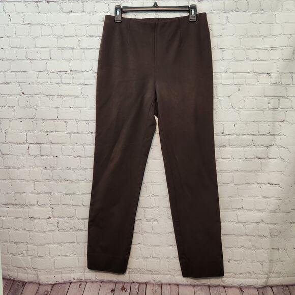 J. Jill Chocolate Brown Slim Leg Ponte Pull on Pants Women's S - Picture 1 of 8